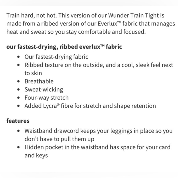 Lululemon sz 8 Wunder Train High-Rise Ribbed Tight 25"
Graphite Grey Leggings - Picture 13 of 13